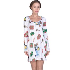 Bluey, Bluey Merch, Bluey Pattern, Bluey Bluey, Bingo, Bluey Design, Bluey Dog Long Sleeve Nightdress by avitendut