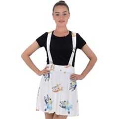 Bluey, Bluey Merch, Bluey Pattern, Bluey Bluey, Bingo, Bluey Design, Bluey Dog Velvet Suspender Skater Skirt by avitendut