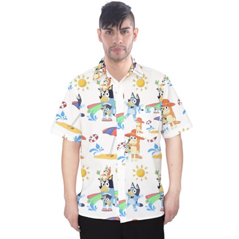 Bluey, Bluey Merch, Bluey Pattern, Bluey Bluey, Bingo, Bluey Design, Bluey Dog Men s Hawaii Shirt by avitendut