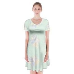 Bluey, Bluey Merch, Bluey Pattern, Bluey Bluey, Bingo, Bluey Design, Bluey Dog Short Sleeve V-neck Flare Dress by avitendut