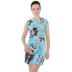 Bluey, Bluey Merch, Bluey Pattern, Bluey Bluey, Bingo, Bluey Design, Bluey Dog Drawstring Hooded Dress by avitendut