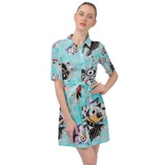 Bluey, Bluey Merch, Bluey Pattern, Bluey Bluey, Bingo, Bluey Design, Bluey Dog Belted Shirt Dress by avitendut