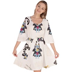 Bluey, Bluey Merch, Bluey Pattern, Bluey Bluey, Bingo, Bluey Design, Bluey Dog Velour Kimono Dress by avitendut