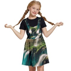 Waterfall Rocks Jungle Forest Kids  Apron Dress by Anend