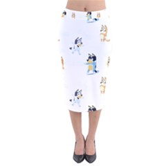 Bluey, Bluey Merch, Bluey Pattern, Bluey Bluey, Bingo, Bluey Design, Bluey Dog Velvet Midi Pencil Skirt by avitendut