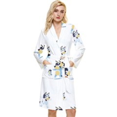 Bluey, Bluey Merch, Bluey Pattern, Bluey Bluey, Bingo, Bluey Design, Bluey Dog Long Sleeve Velvet Robe by avitendut