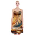 Nature Storm Painting Spaghetti Strap Velvet Dress View1