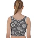 Mid Century Retro Floral 1970s 1960s Pattern 71 Velvet Racer Back Crop Top View2