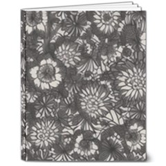 Mid Century Retro Floral 1970s 1960s Pattern 71 8  X 10  Hardcover Notebook by violetheavensky