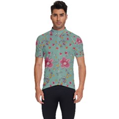 Mid Century Retro Floral 1970s 1960s Pattern 79 Men s Short Sleeve Cycling Jersey by violetheavensky