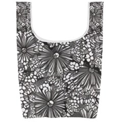 Mid Century Retro Floral 1970s 1960s Pattern 73 Foldable Shopping Bag by violetheavensky