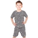 Mid Century Retro Floral 1970s 1960s Pattern 85 Kids  T-Shirt and Shorts Set View1