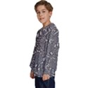 Mid Century Retro Floral 1970s 1960s Pattern 85 Kids  Crewneck Sweatshirt View2