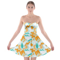 Design Pattern Seamless Tropical Strapless Bra Top Dress by Tsamara