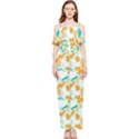 Design Pattern Seamless Tropical Draped Sleeveless Chiffon Jumpsuit View1