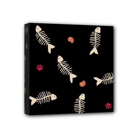 Pattern Design Seamless Fishbone Mini Canvas 4  X 4  (stretched) by Tsamara