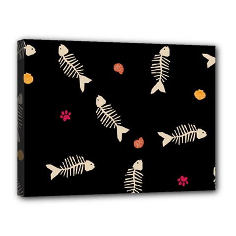 Pattern Design Seamless Fishbone Canvas 16  X 12  (stretched) by Tsamara