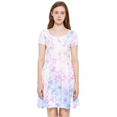 Digital Art Artwork Abstract Pink Purple Inside Out Cap Sleeve Dress by Dutashop