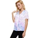 Digital Art Artwork Abstract Pink Purple Bow Sleeve Button Up Top View2