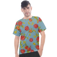 Mid Century Retro Floral 1970s 1960s Pattern 78 Men s Sport Top by violetheavensky