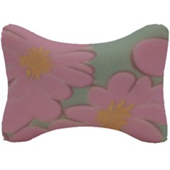 Mid Century Retro Floral 1970s 1960s Pattern 80 Seat Head Rest Cushion by violetheavensky