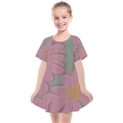 Mid Century Retro Floral 1970s 1960s Pattern 80 Kids  Smock Dress by violetheavensky