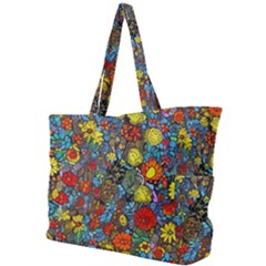 Mid Century Retro Floral 1970s 1960s Pattern 56 Simple Shoulder Bag by violetheavensky