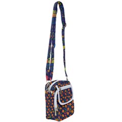 Mid Century Retro Floral 1970s 1960s Pattern 61 Shoulder Strap Belt Bag by violetheavensky