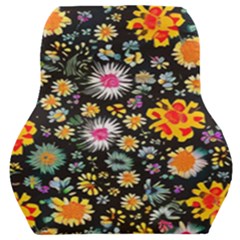 Mid Century Retro Floral 1970s 1960s Pattern 57 Car Seat Back Cushion  by violetheavensky