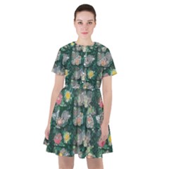 Mid Century Retro Floral 1970s 1960s Pattern 62 Sailor Dress by violetheavensky