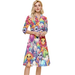Ballon Rainbow Animals Classy Knee Length Dress by RainbowTyrannosaurus