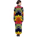Mid Century Retro Floral 1970s 1960s Pattern 54 Turtleneck Maxi Dress View2