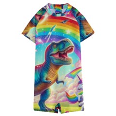 Trex/unicorns Kids  Boyleg Half Suit Swimwear by RainbowTyrannosaurus