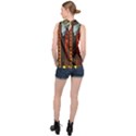 Sci-fi Futuristic Science Fiction City Neon Scene Artistic Technology Machine Fantasy Gothic Town Bu High Neck Satin Top View2