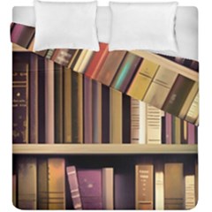 Books Bookshelves Office Fantasy Background Artwork Book Cover Apothecary Book Nook Literature Libra Duvet Cover Double Side (king Size) by Posterlux