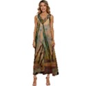 Woodland Woods Forest Trees Nature Outdoors Mist Moon Background Artwork Book V-Neck Sleeveless Wide Leg Pants Overalls View1