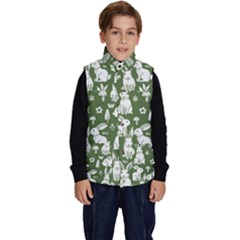 Easter Bunny Pattern Kid s Button Up Puffer Vest by Valentinaart
