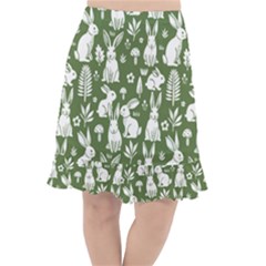 Easter Bunny Pattern Fishtail Chiffon Skirt by Valentinaart