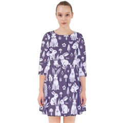 Easter Bunny Pattern Smock Dress by Valentinaart