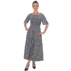 Dark Grey Snake Shoulder Straps Boho Maxi Dress  by DinkovaArt