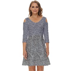 Dark Grey Snake Shoulder Cut Out Zip Up Dress by DinkovaArt
