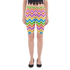 Chevron Pattern Design Texture Yoga Cropped Leggings by Anend
