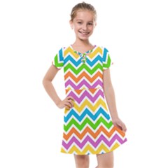 Chevron Pattern Design Texture Kids  Cross Web Dress by Anend