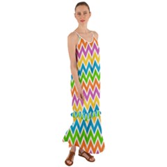 Chevron Pattern Design Texture Cami Maxi Ruffle Chiffon Dress by Anend