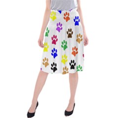 Pawprints Paw Prints Paw Animal Midi Beach Skirt by Anend