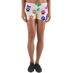 Pawprints Paw Prints Paw Animal Yoga Shorts by Anend