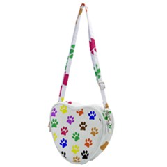 Pawprints Paw Prints Paw Animal Heart Shoulder Bag by Anend