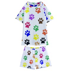 Pawprints Paw Prints Paw Animal Kids  Swim T-shirt And Shorts Set by Anend