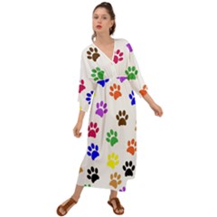 Pawprints Paw Prints Paw Animal Grecian Style  Maxi Dress by Anend