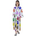 Pawprints Paw Prints Paw Animal Maxi Satin Kimono View1